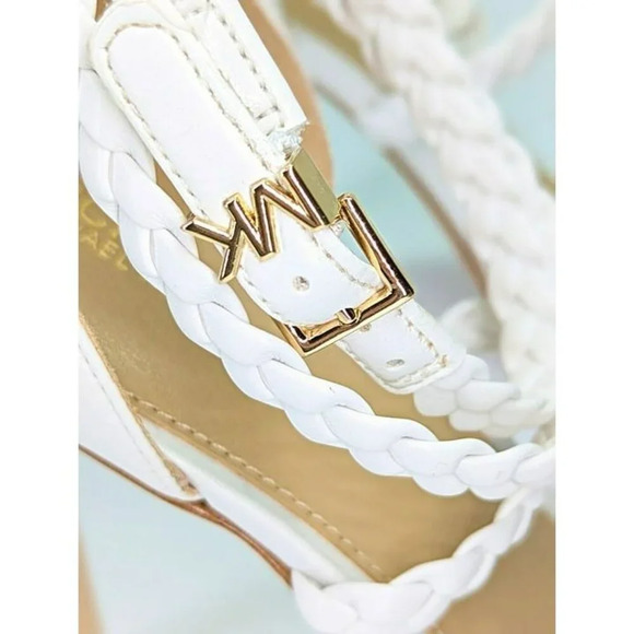 Michael Kors Women's Astrid White Leather Braided Heel Sandal Size 8.5 MSRP $145 - Picture 8 of 11
